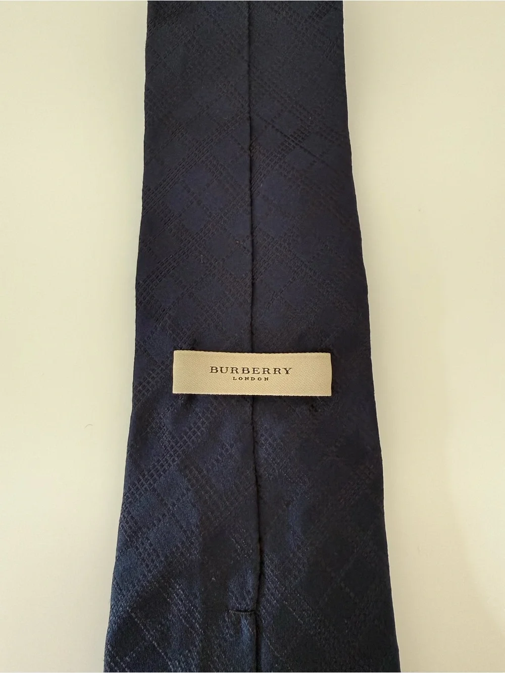 Burberry Navy Blue Silk Tie